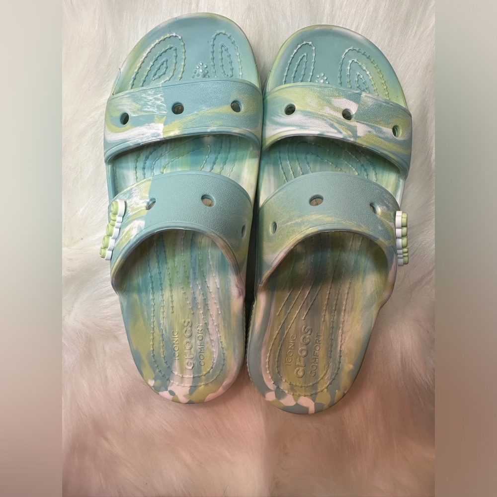 CROCS Marbled Slides sandals M7/W9